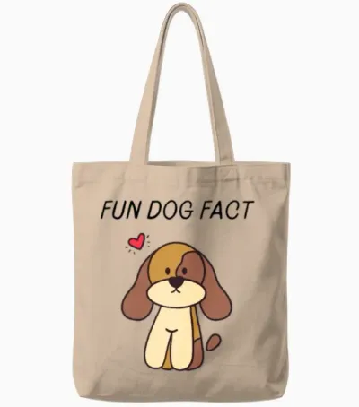Fun Dog Fact, Dog Tote Bags - Natural