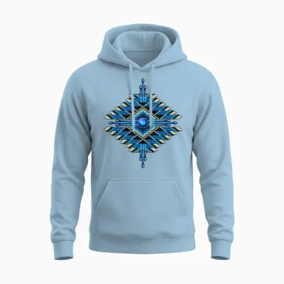 Native Sunburst 31 Unisex Hoodie - Light Blue