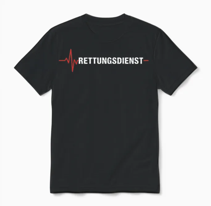 Rettungsdienst Herzschlag Sanitäter Ekg Notfall Unisex T-Shirt in Black