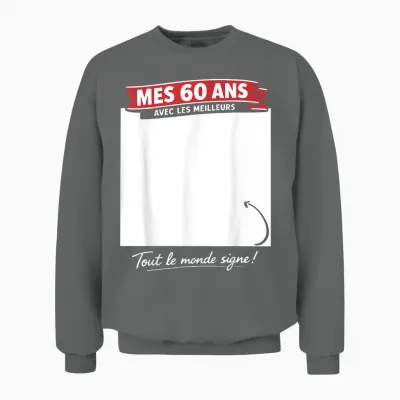 60ème Anniversaire Homme Femme 60 Ans 1966 Déco Drôle Cadeau Unisex Sweatshirt - Graphite Heather