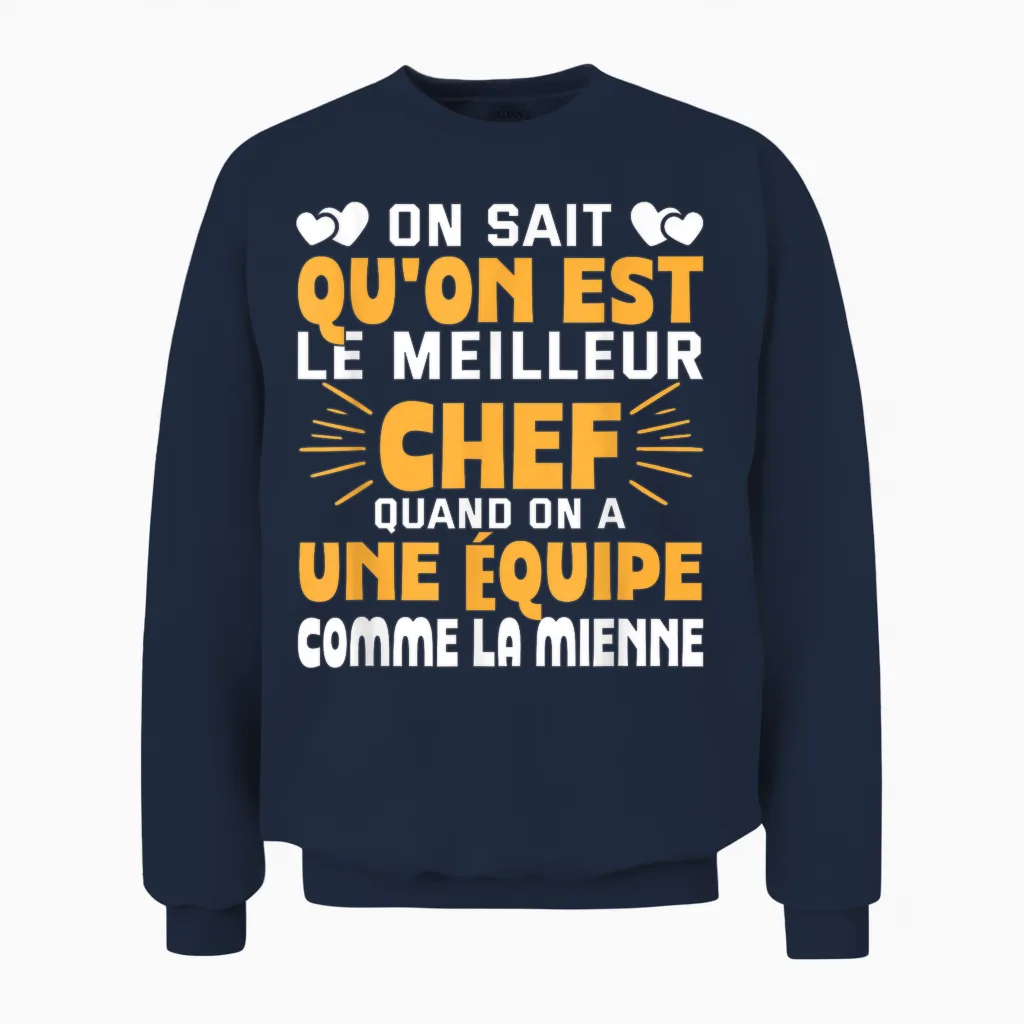 We Know We Are the Best Chef Super Chef Team Unisex Sweatshirt in Navy