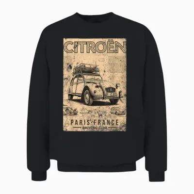 Citroën Driving Club 2cv Paris France Father's Day Unisex Sweatshirt - Black