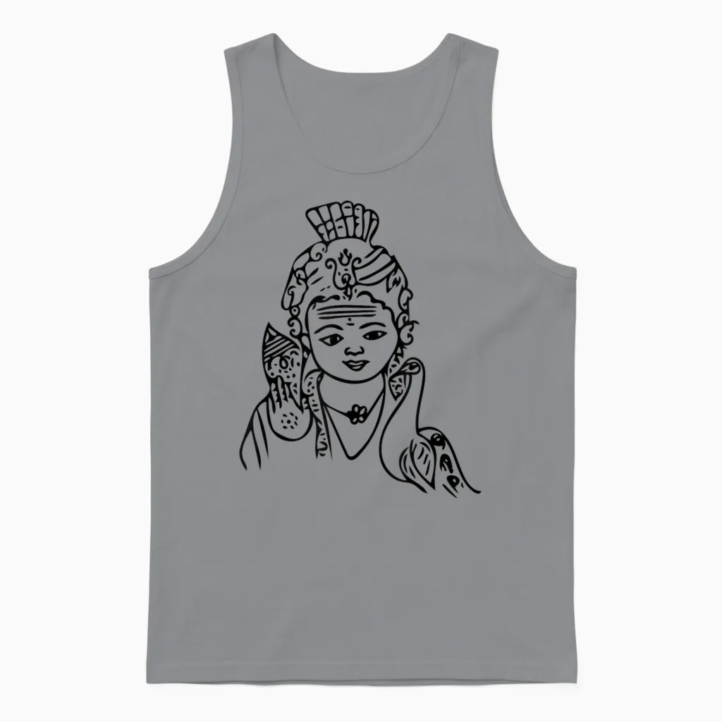 Murugan, Kartikeya Hindu God Temple Pooja T-Shirt, White, S Unisex Tank Top in Sport Grey