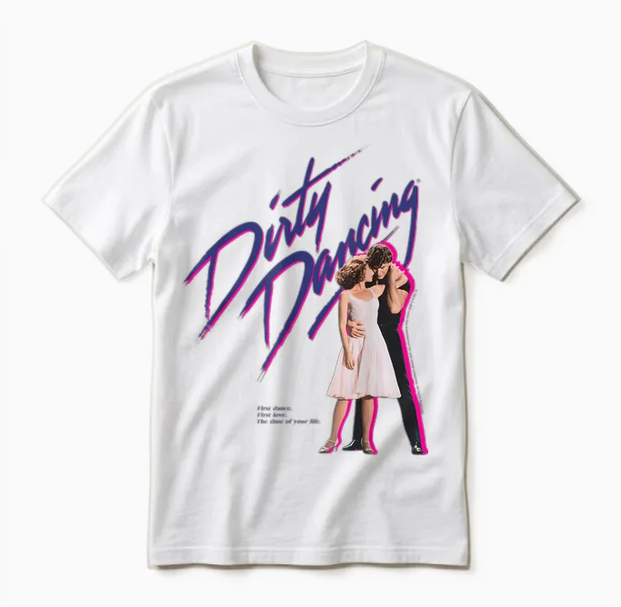 Movie Poster Dirty Dancing Classic T-Shirt, Gray, S Unisex T-Shirt in White