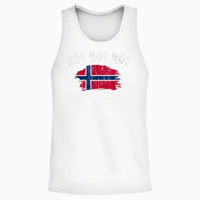 Norway Row Ro Norwegian Flag Men Women Unisex Tank Top - White