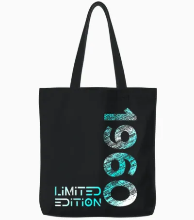 66. Geburtstag Limited Edition Jahrgang 1960 Mann Frau Tote Bags - Black