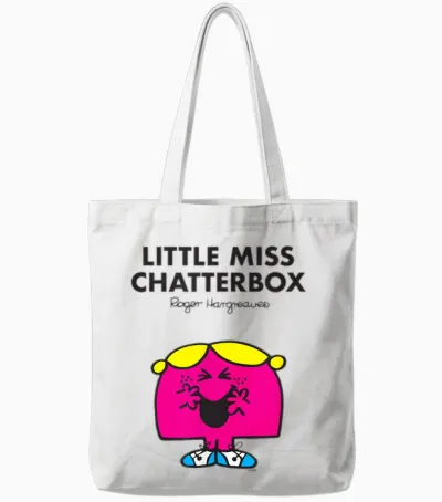 Mr. Men Little Miss Chatterbox Tote Bags - White