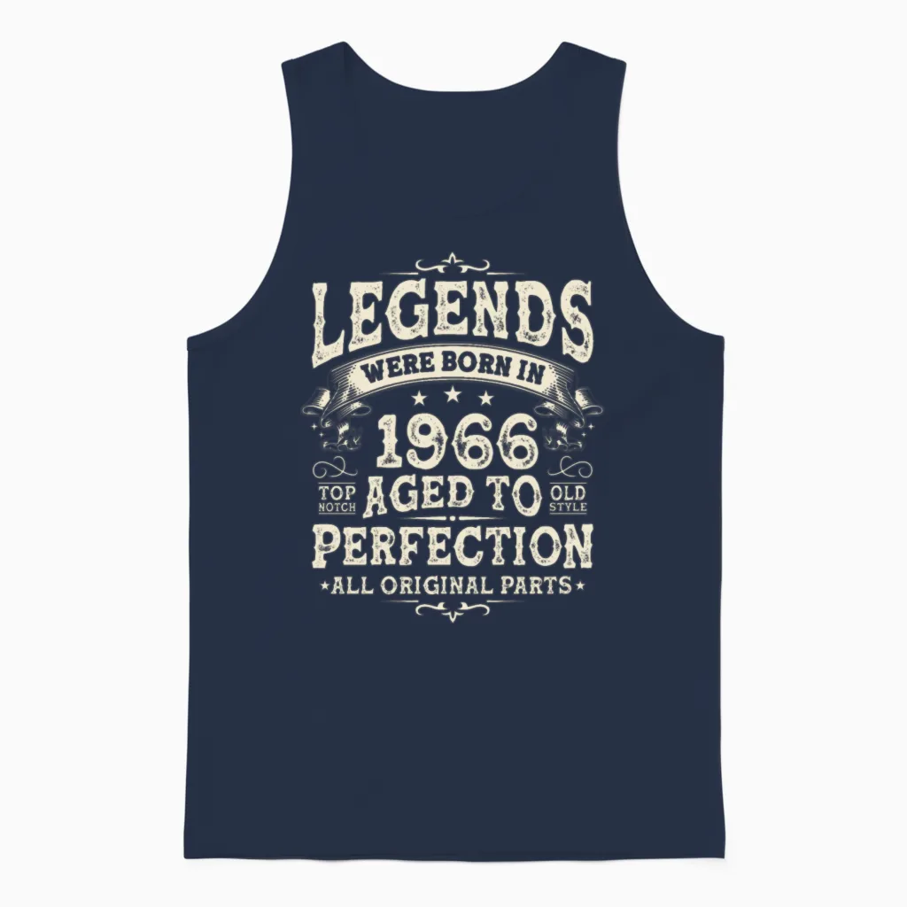 1966 Vintage Birthday Gift Unisex Tank Top in Navy