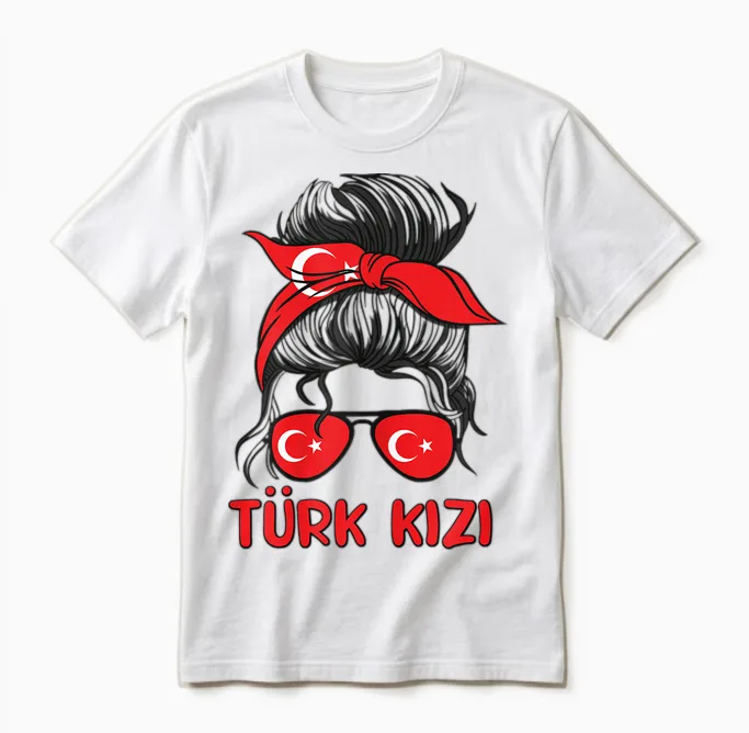 Turkiye Mädchen Türkei Mädchen Türkische Kizi Frauen Türkische Flagge Unisex T-Shirt in White