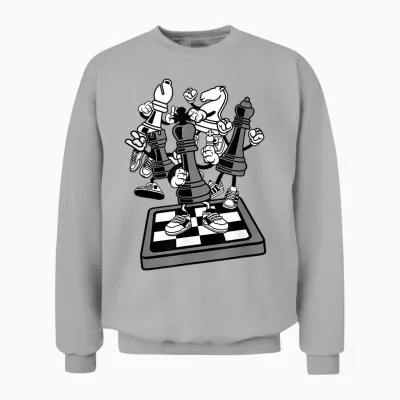 Schach-T-Shirt, Schach Kinder, Schachliebhaber, Schach Für Kinder Unisex Sweatshirt - Ash
