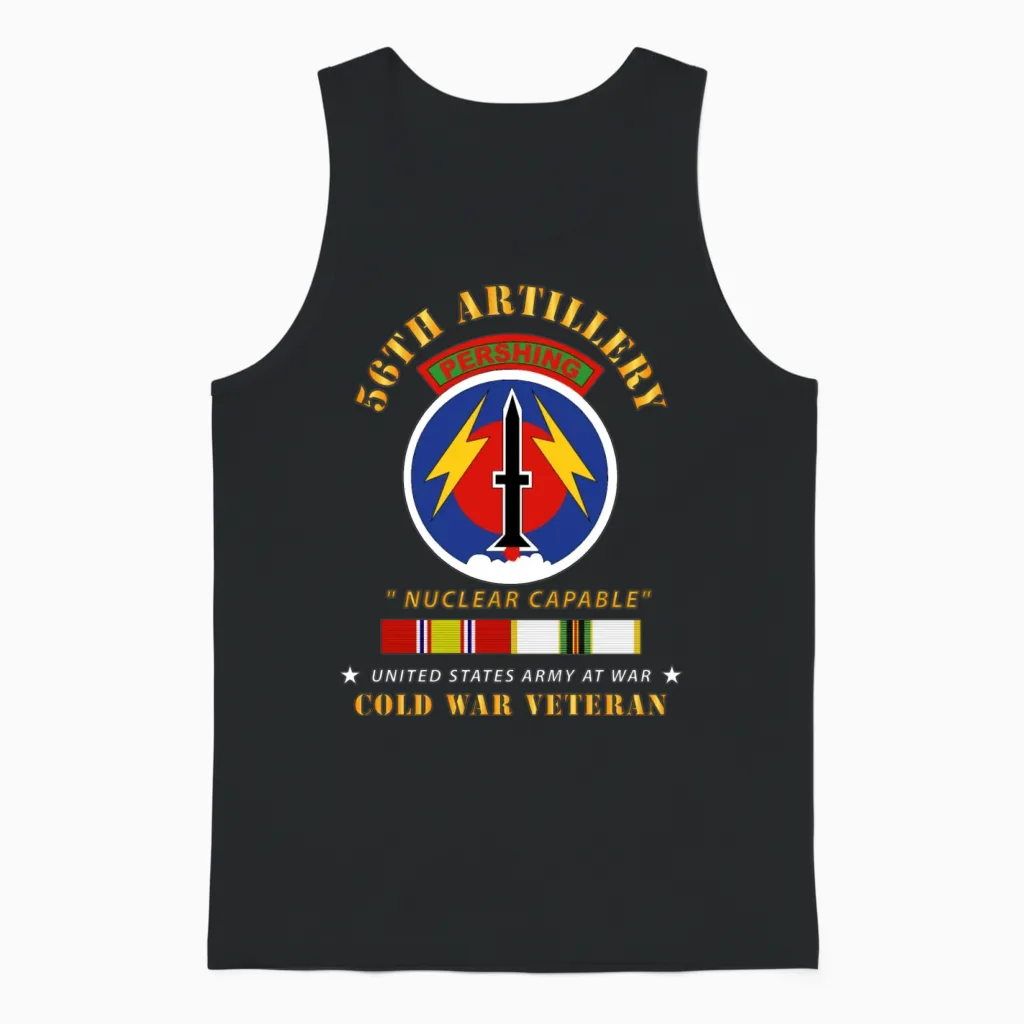 Army 56th Artillery Pershing Nuclear Capable Unisex Tank Top in Black