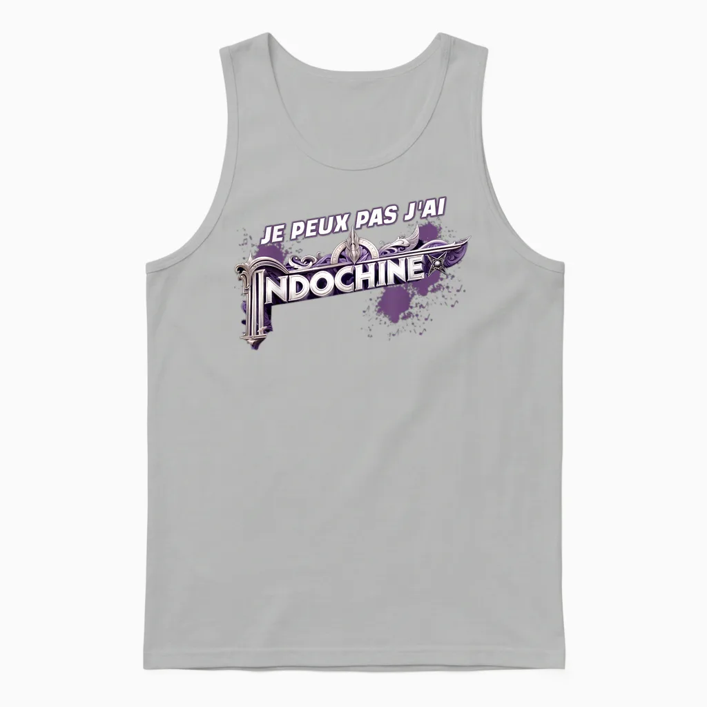 Indochine Design Fan Music Man Woman T-Shirt, Black, S Unisex Tank Top in Ash