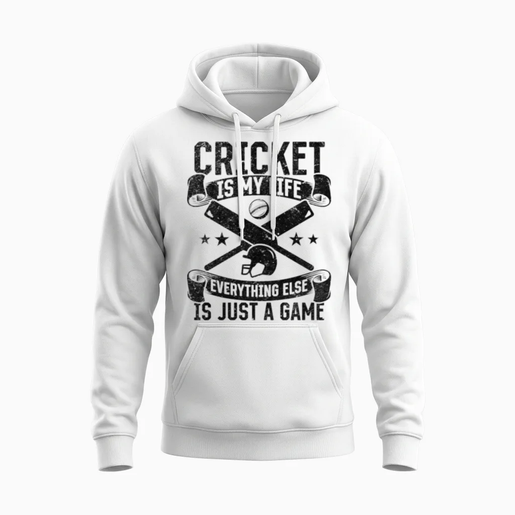 Cricket Quotes Cricket Saying Cricketing Cricket Unisex Hoodie in White