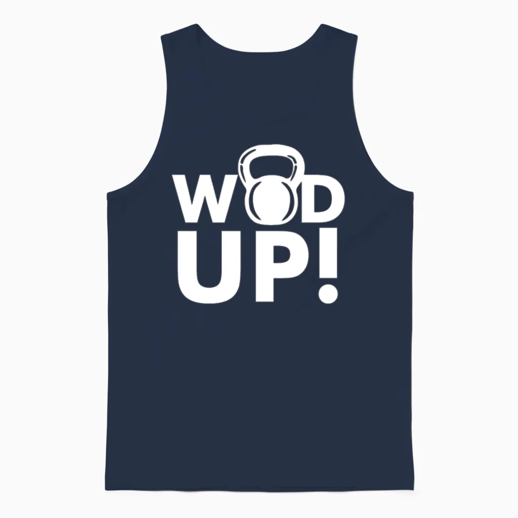Crossfit Wod Up Unisex Tank Top in Navy