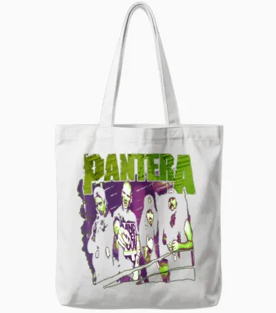 Pantera Official Vintage Group Sketch Tote Bags - White