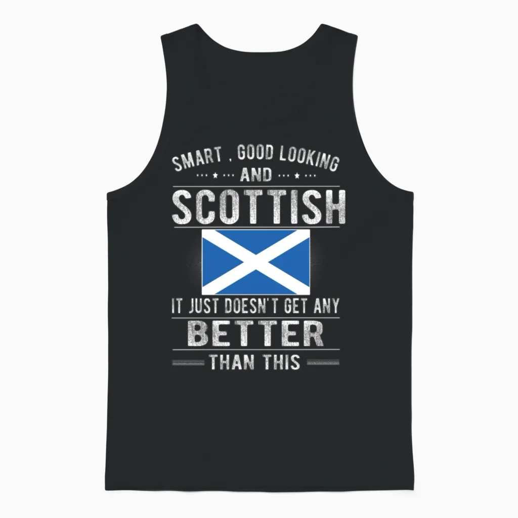 Scottish Flag Scotland Heritage Scottish Roots Unisex Tank Top in Black