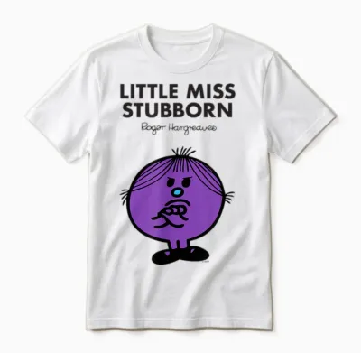 Mr. Men Little Miss Stubborn Unisex T-Shirt - White