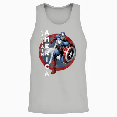 Marvel Avengers Vintage Captain America Avengers Icon T-Shirt Small Unisex Tank Top - Ash