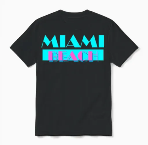 Miami Beach Summer & Gift Unisex T-Shirt in Black