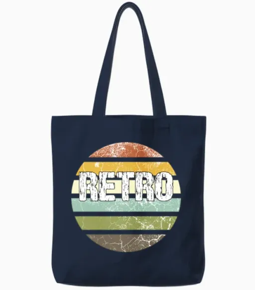 Retro Tote Bags in Navy