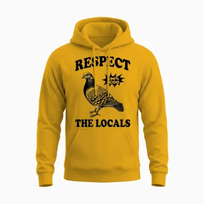 Pigeon Respect the Locals Unisex Hoodie - Gold