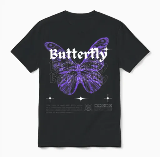 Butterfly Unisex T-Shirt in Black