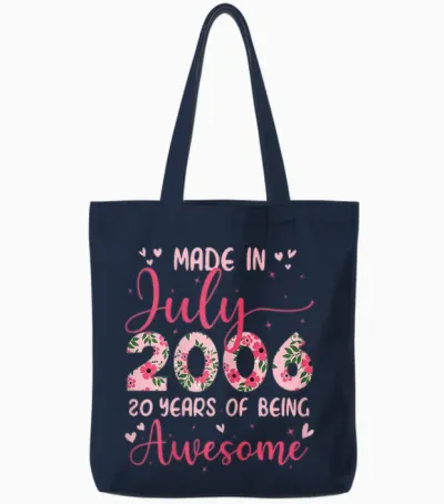 Juillet 2006 Cool Cadeau Anniversaire 20 Ans Pour Filles Tote Bags - Navy