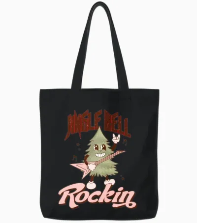 Rockin Disco-Themed Santa Funky Santa Disco Ball R Tote Bags - Black