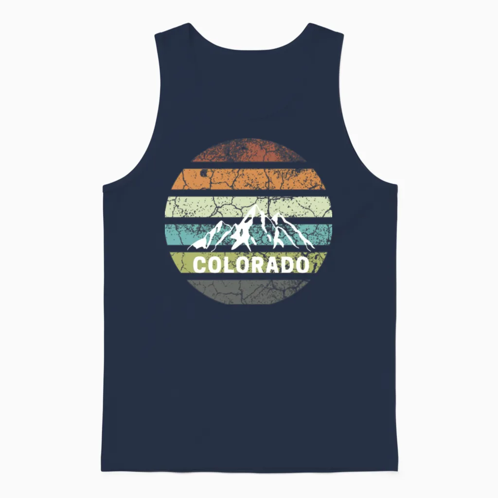 Retro Colorado Unisex Tank Top in Navy
