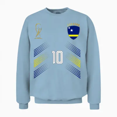 Curacao Flag Curacaon Pride Lovers Retro Unisex Sweatshirt - Light Blue