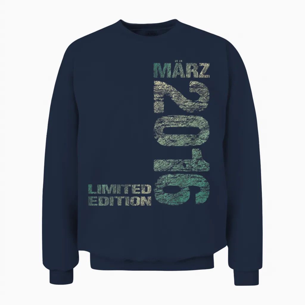 März 2016 Junge Mädchen 10. Geburtstag Limited Edition 10 Unisex Sweatshirt in Navy