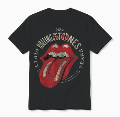 The Rolling Stones 50th Anniversary Logo Unisex T-Shirt - Black