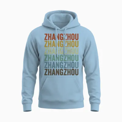 Zhangzhou China Retro Vintage Unisex Hoodie - Light Blue