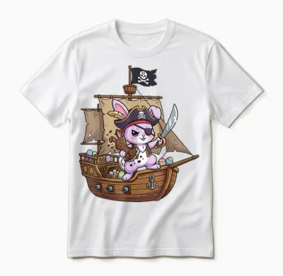 Six Seven 6 7 Schiff Hase Lustiges Ostern Osterei Kinder Unisex T-Shirt - White