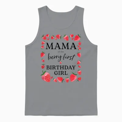 Mama Von the Berry Mädchen Zum Ersten Geburtstag Sweet One Strawberry Unisex Tank Top - Sport Grey