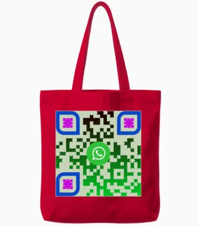 Qr Code 1 Tote Bags - Red