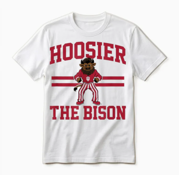 Hoosier the Bison - Indiana Hoosiers Unisex T-Shirt in White