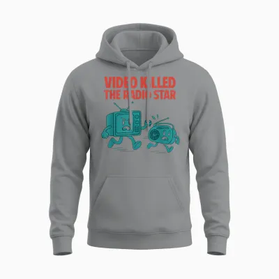 90er Jahre Nostalgie Video Killed the Radio Star Retro Y2k Grafik Unisex Hoodie - Sport Grey