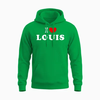 I Love Louis, Ich Liebe Louis Unisex Hoodie - Irish Green