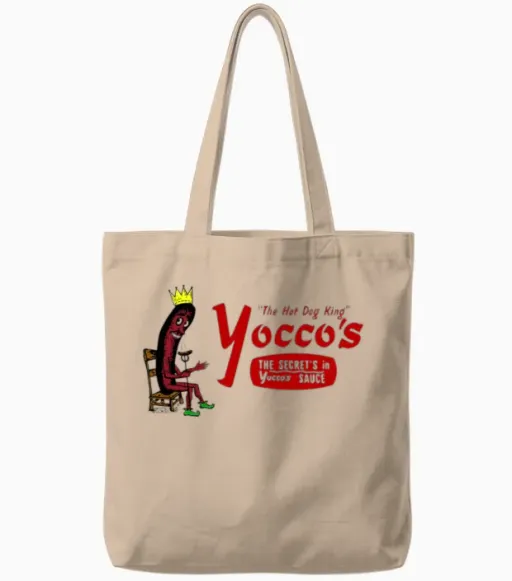 Yocco's the Hot Dog King - Lovers Tote Bags in Natural