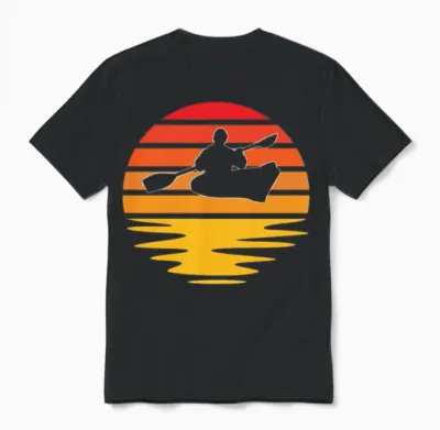 Kayak Retro Unisex T-Shirt - Black