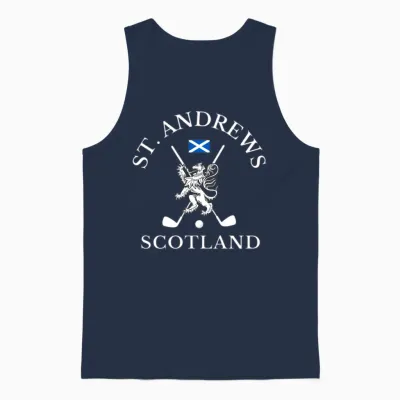 St Andrews Scotland Golf Fan Unisex Tank Top - Navy