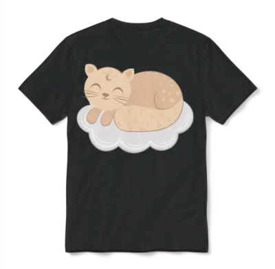 Boho Cat Unisex T-Shirt - Black
