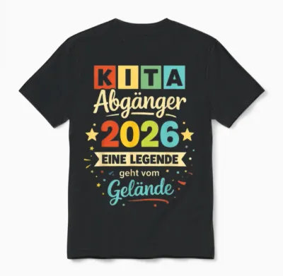 Kita Abgänger 2026 Schulkind 2026 Junge Einschulung Mädchen Unisex T-Shirt - Black