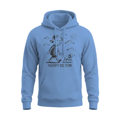 Therapy Dog Team Saying Quote Unisex Hoodie - Carolina Blue