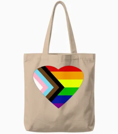 Pride Progress Rainbow Flag Lgbt Tote Bags - Natural