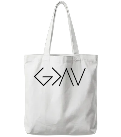 Gdav - God Is Greater Than the Highs and Lows Tote Bags - White
