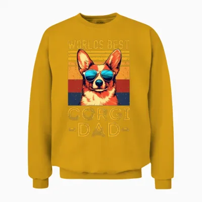 Corgi with Sunglasses Retro Unisex Sweatshirt - Gold