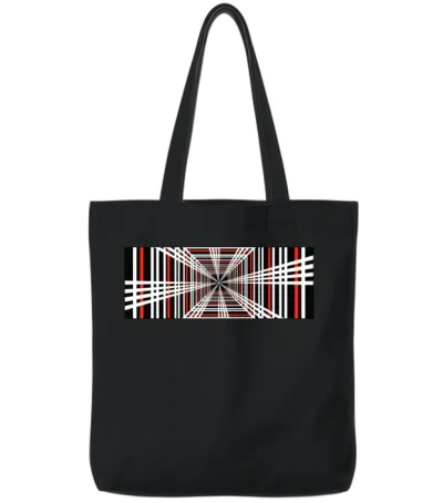 Tesla Plaid Logo Tote Bags - Black