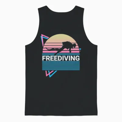 Freediving Freediver Retro Unisex Tank Top - Black